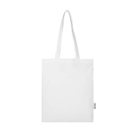 Tote bag en coton recyclé et RPET 7 L 140 g/m² couleur blanc deuxième vue frontale