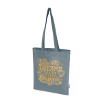 Tote bag en coton recyclé et RPET 7 L 140 g/m² couleur gris vue impression sérigraphique