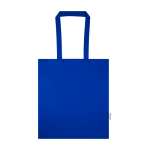 Tote bag en coton recyclé et RPET 7 L 140 g/m² couleur bleu roi troisième vue frontale