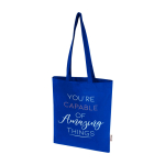 Tote bag en coton recyclé et RPET 7 L 140 g/m² couleur bleu roi vue impression sérigraphique