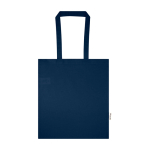 Tote bag en coton recyclé et RPET 7 L 140 g/m² couleur bleu marine troisième vue frontale