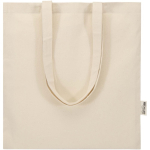 Tote bag en coton recyclé personnalisé et RPET 7 L 140 g/m² couleur naturel quatrième vue