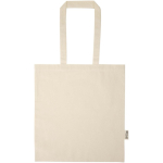 Tote bag en coton recyclé personnalisé et RPET 7 L 140 g/m² couleur naturel troisième vue frontale