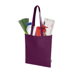 Tote bag en coton recyclé et RPET 7 L 140 g/m² couleur mauve deuxième vue