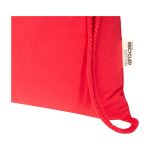 Sac à cordons en coton recyclé et RPET 5 L 140 g/m² couleur rouge vue détail 1