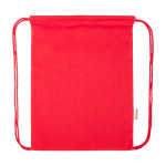 Sac à cordons en coton recyclé et RPET 5 L 140 g/m² couleur rouge troisième vue frontale
