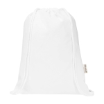 Sac à cordons en coton recyclé et RPET 5 L 140 g/m² couleur blanc deuxième vue frontale