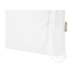 Sac à cordons en coton recyclé et RPET 5 L 140 g/m² couleur blanc vue détail 1