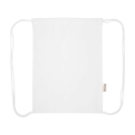 Sac à cordons en coton recyclé et RPET 5 L 140 g/m² couleur blanc troisième vue frontale