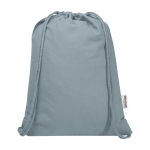 Sac à cordons en coton recyclé et RPET 5 L 140 g/m² couleur gris deuxième vue frontale