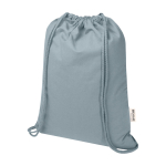 Sac à cordons en coton recyclé et RPET 5 L 140 g/m² couleur gris