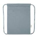 Sac à cordons en coton recyclé et RPET 5 L 140 g/m² couleur gris troisième vue frontale