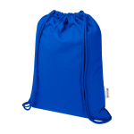 Sac à cordons en coton recyclé et RPET 5 L 140 g/m² couleur bleu roi