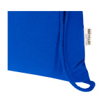 Sac à cordons en coton recyclé et RPET 5 L 140 g/m² couleur bleu roi vue détail 1