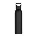 Gourde en acier inoxydable recyclé simple paroi 650 ml couleur noir deuxième vue frontale