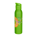 Gourde en acier inoxydable recyclé simple paroi 650 ml couleur vert fluorescent