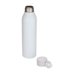 Bouteille en acier inoxydable recyclé avec anse ronde 650 ml couleur blanc deuxième vue