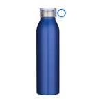 Bouteille en acier inoxydable recyclé avec anse ronde 650 ml couleur bleu roi deuxième vue frontale