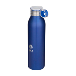 Bouteille en acier inoxydable recyclé avec anse ronde 650 ml couleur bleu roi