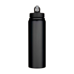 Gourde en acier inoxydable recyclé simple paroi 800 ml couleur noir deuxième vue frontale