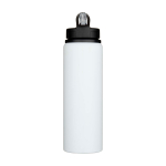 Gourde en acier inoxydable recyclé simple paroi 800 ml couleur blanc deuxième vue frontale