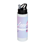 Gourde en acier inoxydable recyclé simple paroi 800 ml couleur blanc