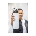 Gourde en acier inoxydable recyclé simple paroi 800 ml couleur blanc image nature morte