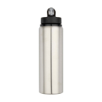 Gourde en acier inoxydable recyclé simple paroi 800 ml couleur gris deuxième vue frontale