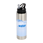 Gourde en acier inoxydable recyclé simple paroi 800 ml couleur gris