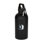Bouteille mate en acier inoxydable recyclé simple paroi 400 ml couleur noir vue avec impression sérigraphique