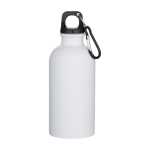 Bouteille mate en acier inoxydable recyclé simple paroi 400 ml couleur blanc deuxième vue frontale