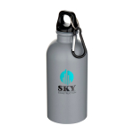 Bouteille mate en acier inoxydable recyclé simple paroi 400 ml couleur gris vue avec impression sérigraphique
