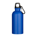 Bouteille mate en acier inoxydable recyclé simple paroi 400 ml couleur bleu roi deuxième vue frontale