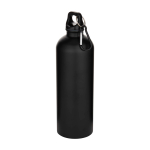 Gourde mate en acier inoxydable recyclé avec mousqueton 750 ml couleur noir