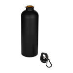 Gourde mate en acier inoxydable recyclé avec mousqueton 750 ml couleur noir deuxième vue