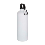 Gourde mate en acier inoxydable recyclé avec mousqueton 750 ml couleur blanc