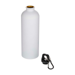 Gourde mate en acier inoxydable recyclé avec mousqueton 750 ml couleur blanc deuxième vue