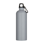 Gourde mate en acier inoxydable recyclé avec mousqueton 750 ml couleur gris deuxième vue frontale