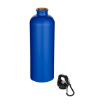 Gourde mate en acier inoxydable recyclé avec mousqueton 750 ml couleur bleu roi deuxième vue