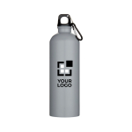 Gourde mate en acier inoxydable recyclé avec mousqueton 750 ml avec zone d'impression