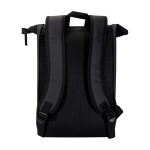 Sac à dos roll-top en cuir synthétique imperméable pour PC 15” couleur noir deuxième vue arrière