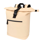 Sac à dos roll-top en cuir synthétique imperméable pour PC 15” couleur ivoire