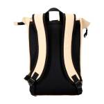 Sac à dos roll-top en cuir synthétique imperméable pour PC 15” couleur ivoire deuxième vue arrière