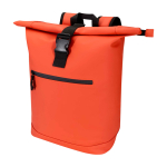 Sac à dos roll-top en cuir synthétique imperméable pour PC 15” couleur saumon