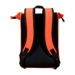 Sac à dos roll-top en cuir synthétique imperméable pour PC 15” couleur saumon deuxième vue arrière