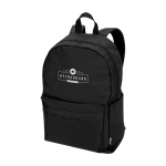 Sac à dos urbain écologique et déperlant 16 L pour PC 14” couleur noir vue impression transfert