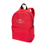 Sac à dos urbain écologique et déperlant 16 L pour PC 14” couleur rouge vue impression transfert