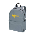 Sac à dos urbain écologique et déperlant 16 L pour PC 14” couleur gris vue impression transfert