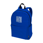 Sac à dos urbain écologique et déperlant 16 L pour PC 14” couleur bleu roi vue impression transfert