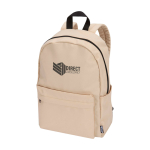 Sac à dos urbain écologique et déperlant 16 L pour PC 14” couleur ivoire vue impression transfert